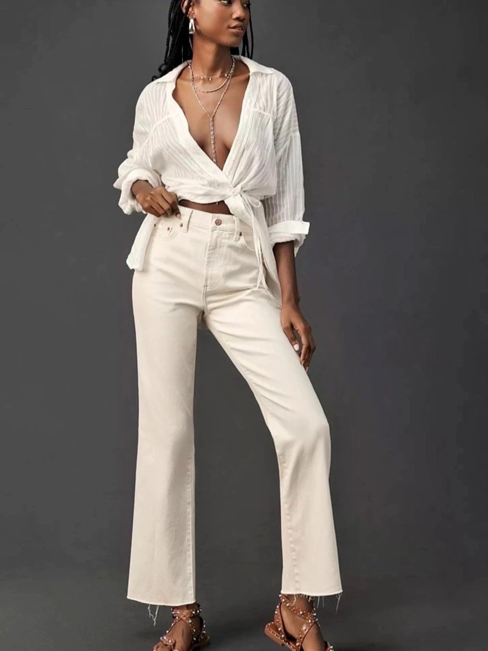 PISTOLA: CASSIE CROP SUPER HIGH RISE STRAIGHT JEANS Waist 24